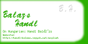 balazs handl business card